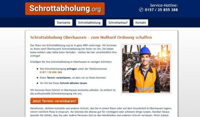 Schrottabholung in Oberhausen ist immer für Sie da